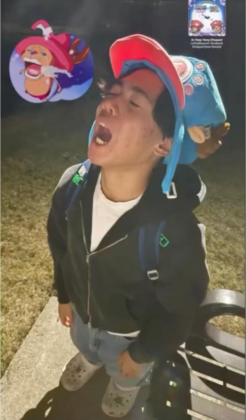 Nate outdoors at night